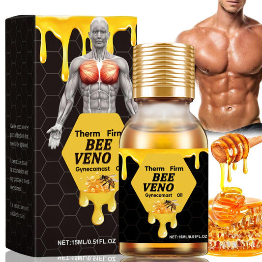 SingHao Therm/ofirm Be/e Ven/om Gyneco/mastia Oil,Gynecom/astia Tightening O/il for Men,Be/e Ven/om Gynecoma/stia Heating Oi/l,Chest Muscle Oil for Men,C/Hest Massage Oil,Strengthening Chest Muscles for Men