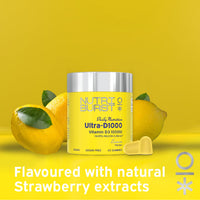 Nutriburst Ultra-D1000 Multipack - Vitamin D3 (1000IU) + Vitamin K2 (80µg) for Healthy Muscles & Bones - Lemon Flavour - 3 x 60 Gummies / 3 Month Supply - Suitable for Vegans