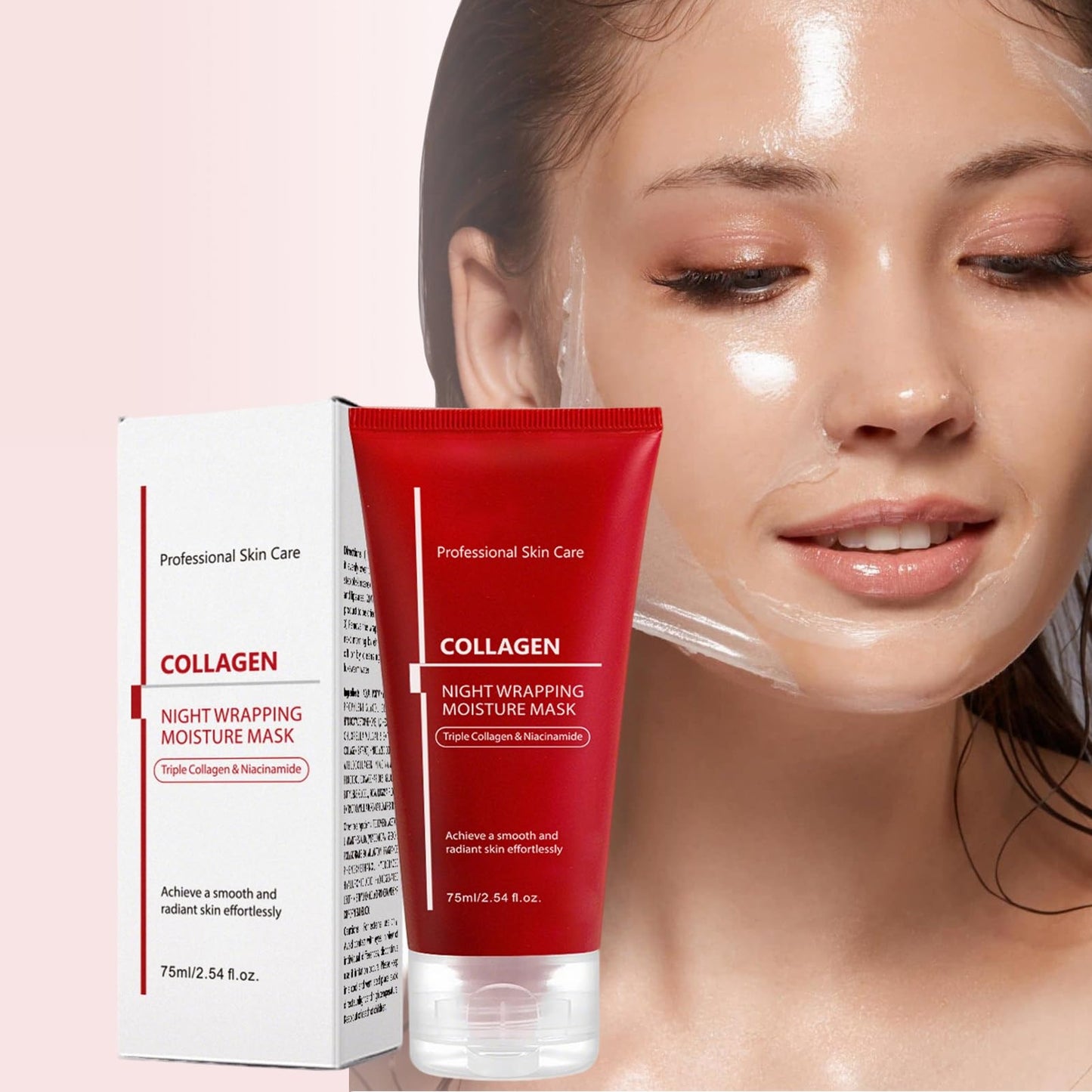 INSKIN Collagen Overnight Peel-Off Mask, Overnight Face Mask,Collagen Face Mask Over-night,Coll-agen Night Wrapping Mask, Hydration &Boosts Elasticity,Soothing,Reduces Wrinkle with Brush