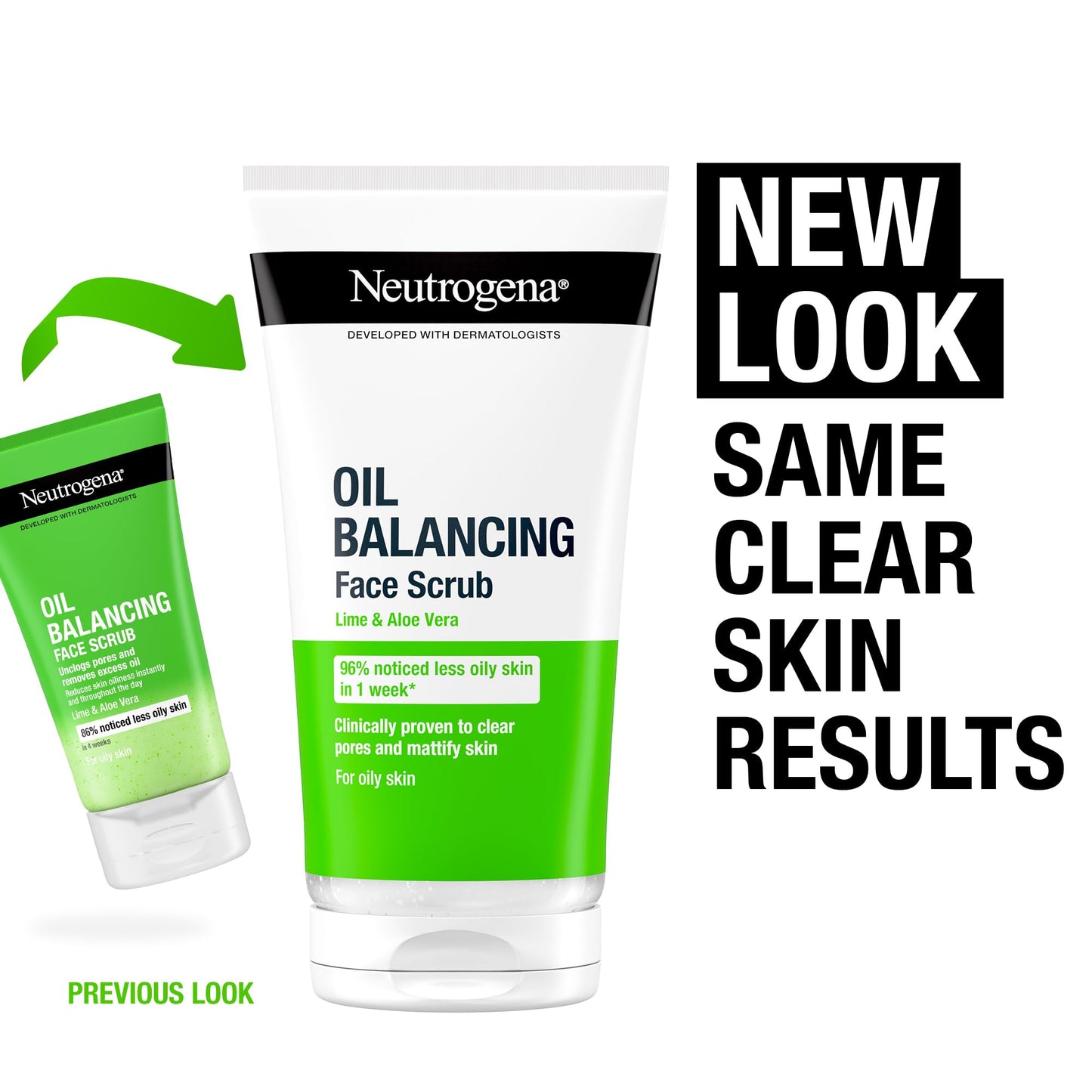 Neutrogena Oil Balancing Face Scrub (1x 150ml) for Oily Skin, Helps Remove Excess Oil and Clear Pores, For a Refreshed, Mattified and Radiant Complexion