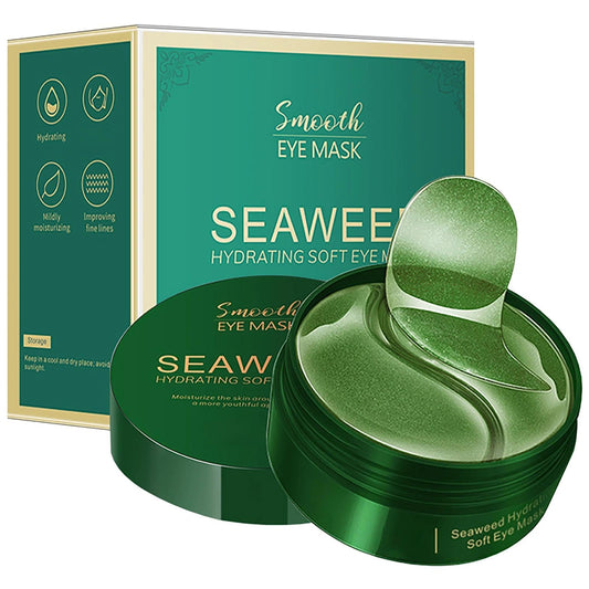 AuraAnge 60 PCS Seaweed Under Eye Gel Patches – For bags, dark circles and bags under the eyes. Hydrating Formula for Refreshed, Delicate Skin. Suitable for Men & Women