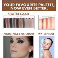 QUIWEN Smokey Eyeshadow Palette, Full Matte Smokey Eye Shadow Pallets for Women Highly Pigmented Black Eyeshadow Makeup Palette Waterproof Long Lasting Grey Eyeshadow With Dual-Ended Applicator Brush