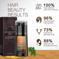 SingHao Polar Hair Dye Shampoo,3 in 1 Sha/mpoo for Color Treated Ha/ir,Nova Hai/r D/ye Sham/poo,Dark Brown Hai/r Dy/e Permanent,H/air D/ye Care,Ha/ir Care Instant Dy/e Shamp/oo,H/air Color Sh/ampoo#Dark Brown