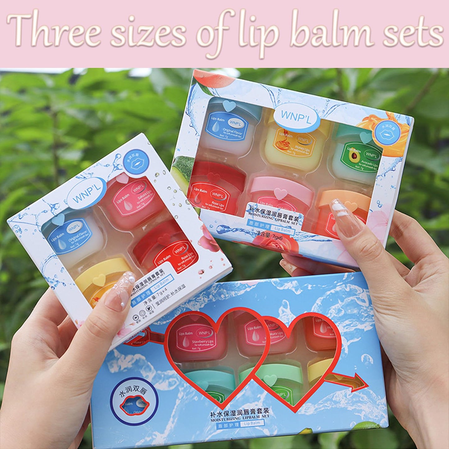 Lip balm Set, 6 Packs Lip Balm Multipack,Original, Honey, Avocado, Rose, Sakura, Peach,Reduce Lip Lines&Wrinkle Day&Night Lip Care,Lip Repair Mask Lip Exfoliator Lip Moisturizer
