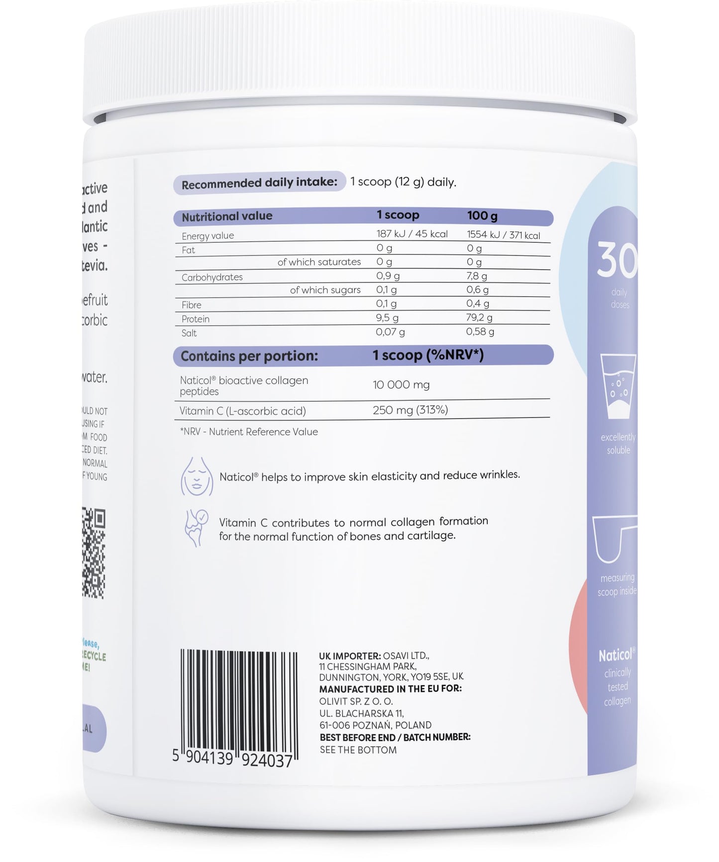 OSAVI Osavi Marine Collagen Wild Cod, Grapefruit - 360 Grams