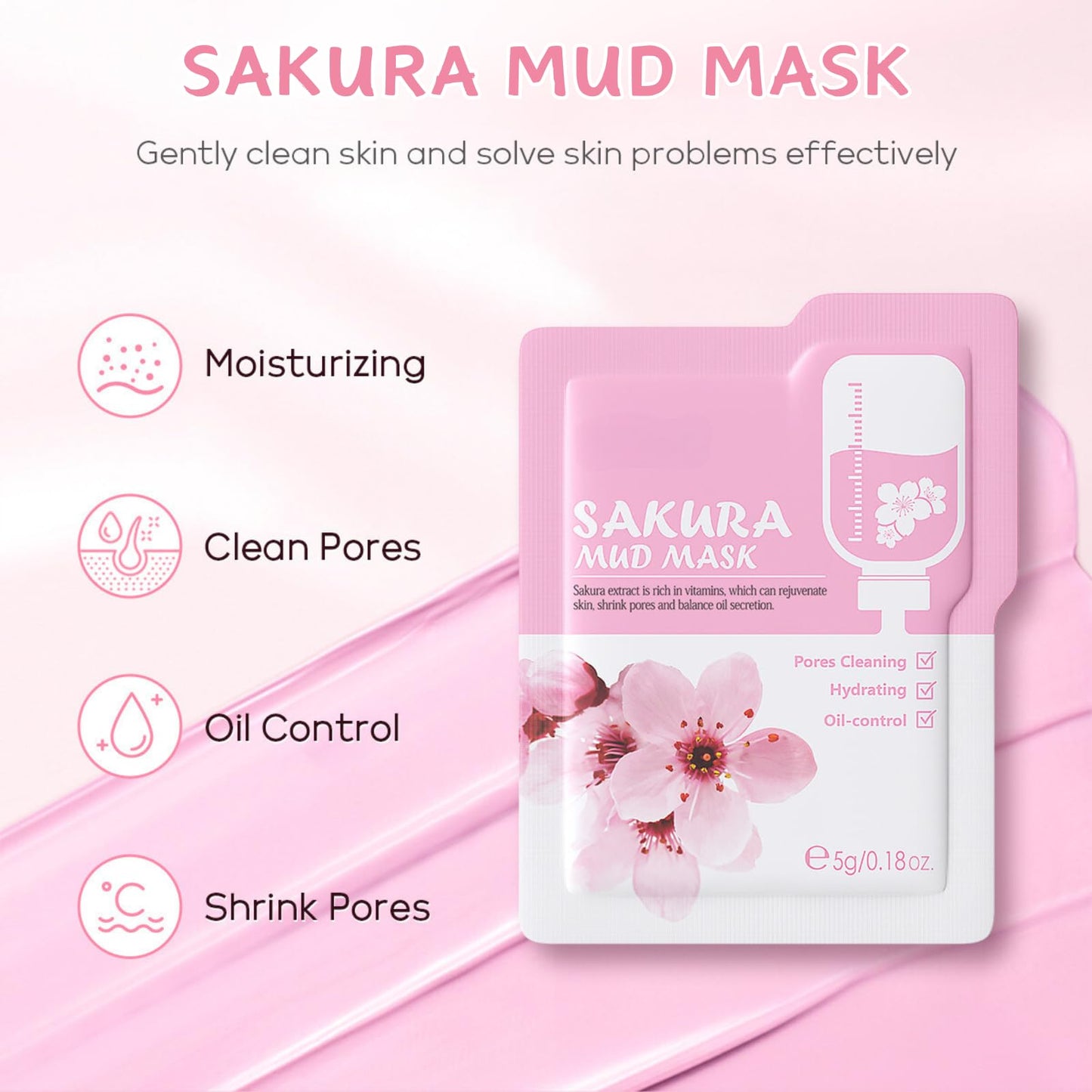 IZBEAUVO 28Pcs Sakura Skincare Gift Set, Refreshing Cherry Blossom Pamper Kit, Sakura Beauty Gift for Women, Japanese Cherry Blossom Skincare Set, Eye Cream, Face Serum & Cream, 5 Hydrating Set & 5 Mud Masks
