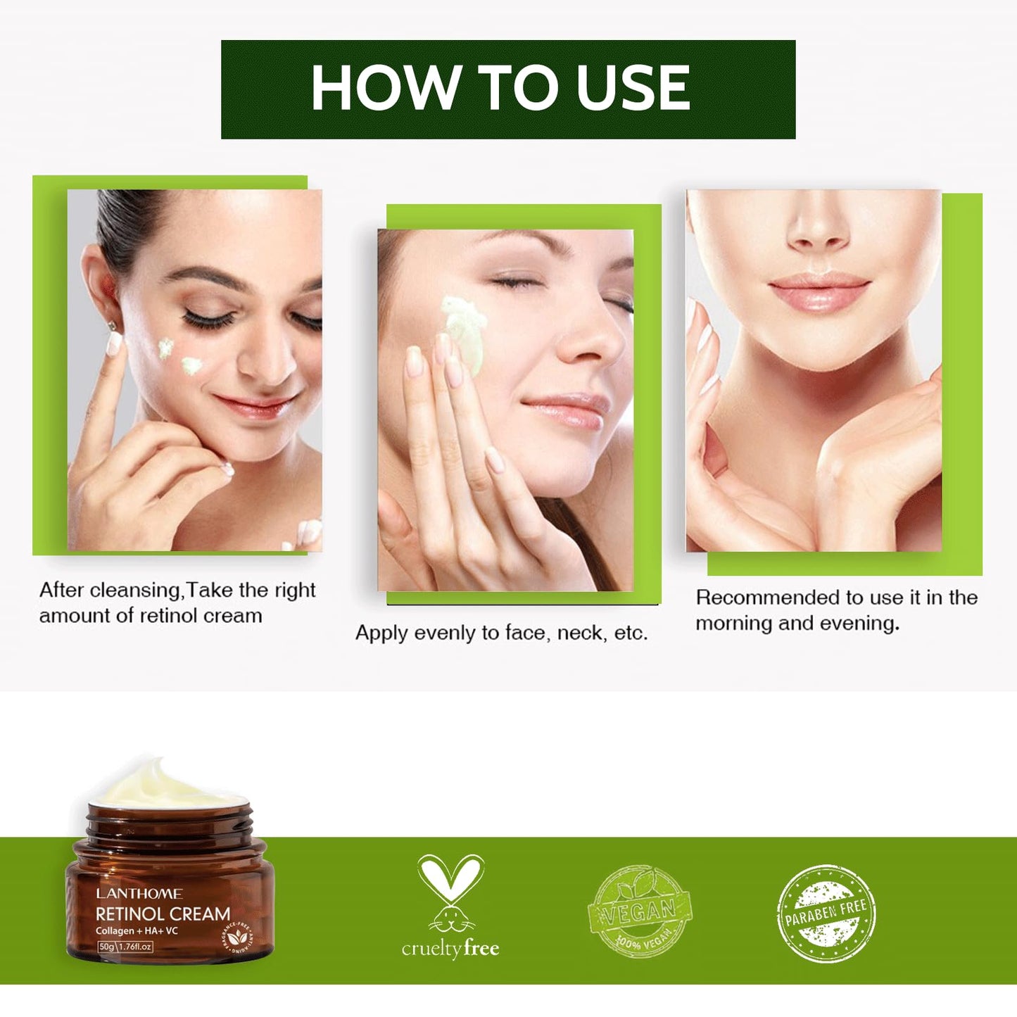 Trendyfave Retinol Face Cream, Night Cream for Women Anti Aging, Cream with Hyaluronic Acid Vitamin C Cream Face Moisturizer, Wrinkle Repair Collagen Face Cream, Softer, Smoother, 50g