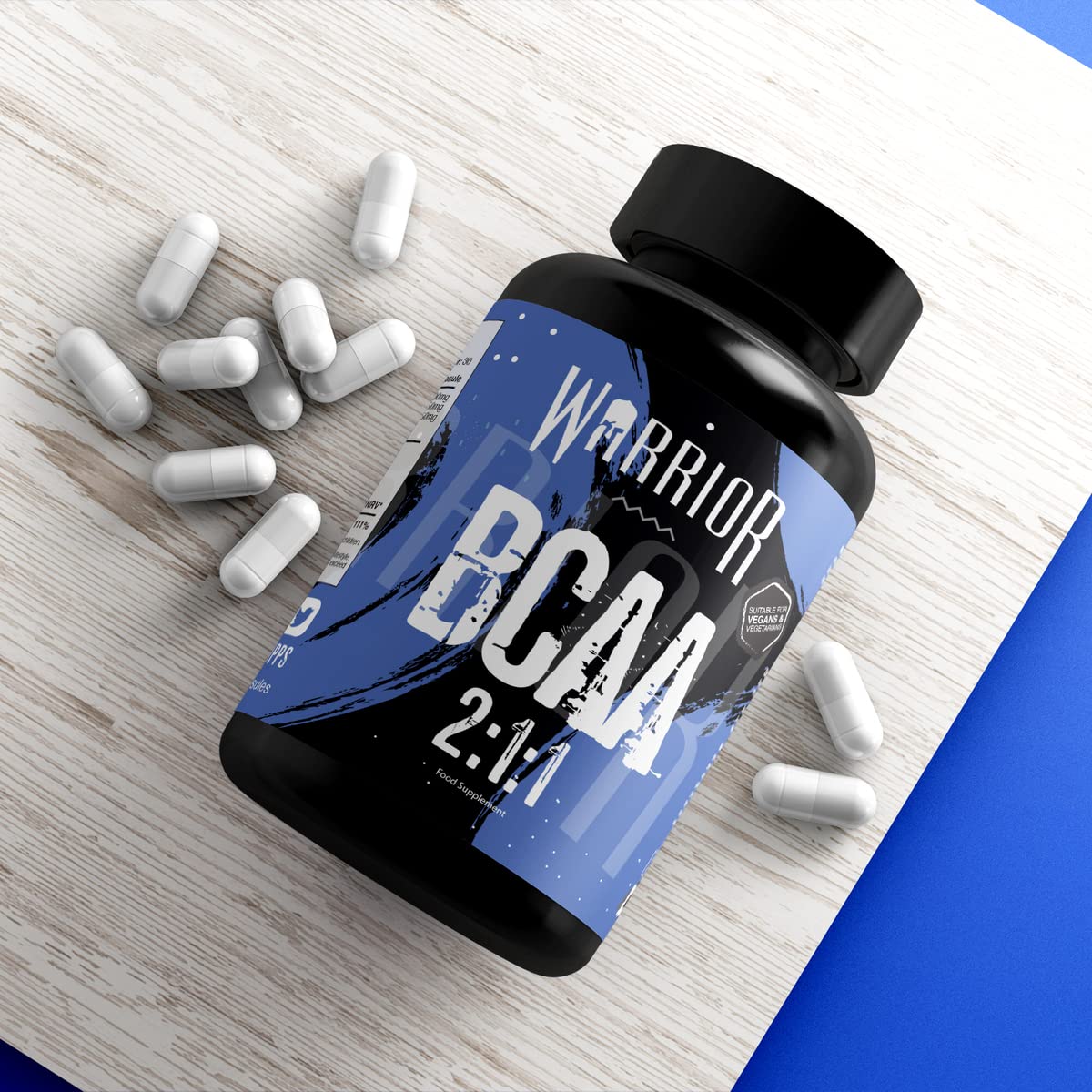 Warrior BCAA Capsules – Branched-Chain Amino Acid Supplements, 2:1:1 Ratio (Leucine, Isoleucine, Valine) – for Pre Workout & Post Workout Muscle Recovery, Gym Supplements for Men & Women – 60 Tablets
