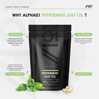 ALPHA01 Peppermint Oil 200mg - Cold-Pressed 180 Capsule Softgels (6 Months Supply) - Fast Absorbing & Easy to Digest - 100% Natural Peppermint Oil Digestive Supplement