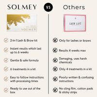 SOLMEY | 2-in-1 Lash Lift & Brow Lamination Kit | Professional Eyelash & Eyebrow Perm Set with Keratin, Collagen, Oats & Castor Oil | Salon Quality Results at Home - Up to 6 Weeks | Easy to use
