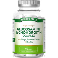 Nature's Truth Glucosamine and Chondroitin Complex - 60 Tablets - with Ginger, Turmeric Extract & Rosehip