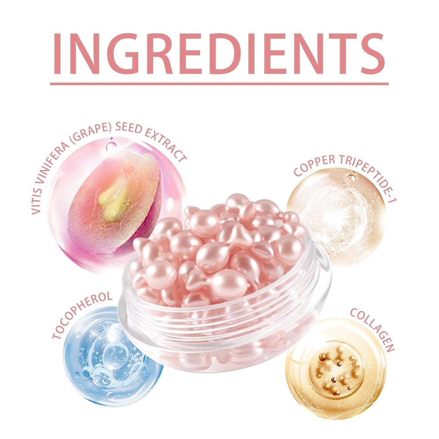 Vitamin E Capsules for Face - Face Serum - Vitamin E Capsules for Skin - Hyaluronic Acid Serum Capsules - Firming Anti-Aging Hydrating Serum - Face Serum for Women - Skin Care Capsules 30PCS