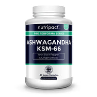 nutripact Ashwagandha KSM 66, Black Pepper and Ginger Extract - 5% Withanolides - 60 Vegan Capsules - Ayurveda and Adaptogen - Anxiety Relief, Mood Booster, Performance - Made in The UK