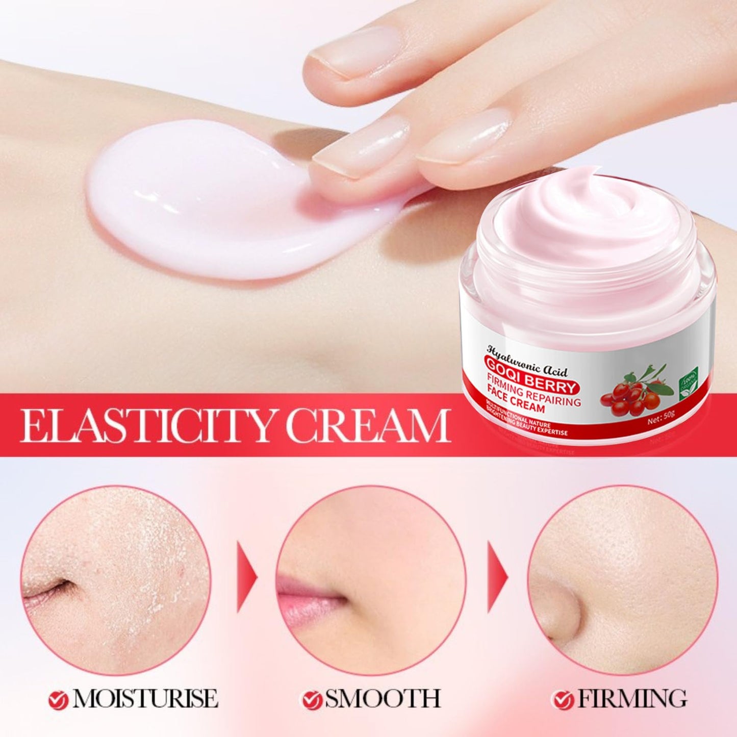 ISBEAUSOLS Go-ji Berry Facial Cream for Wrinkles,Go-ji Berry Anti-Aging Facial Cream for Skin,Goji Be-rry Face Cream with Retinol & Hyaluronic Acid,Skin Tightening Cream for Face,Day and Night Repair Creams