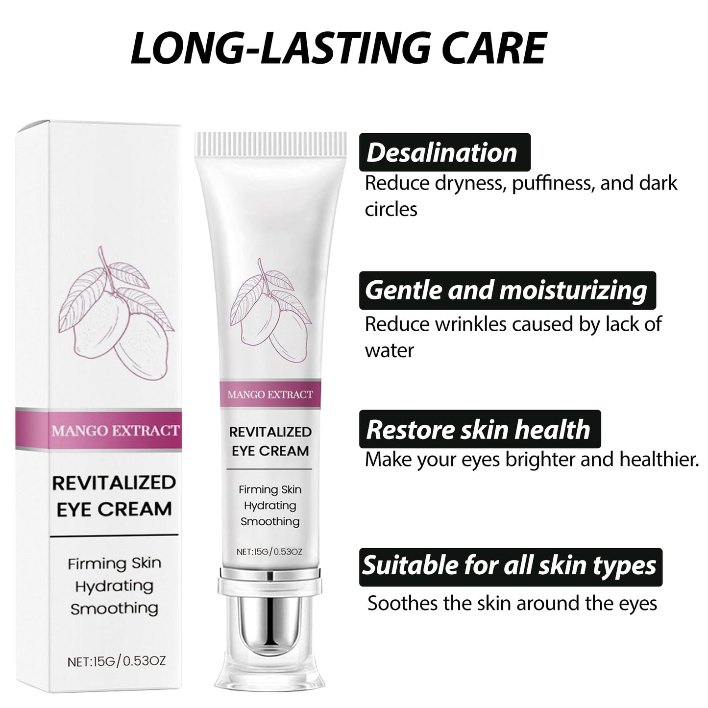 Mango Revitalize Eye Cream,Mango Eye Serum,Eyelift Serum Brighten the Skin For Dark Circles And Puffy Eyes For Brighter, Healthier Eyes