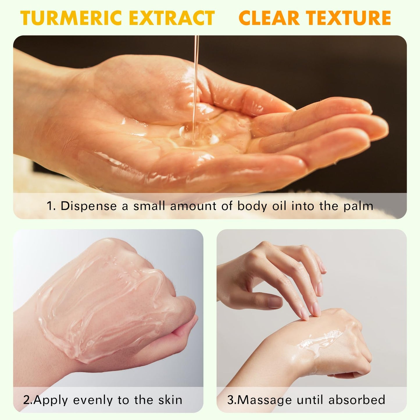 CTUBLIAUNX Essential Oils for Skin - Turmeric Body Oil - Turmeric Oil for Acne, Dark Spots and Smooth Skin, Pure Extracts Massage Oil, Deeply Hydrating and Easily Absorbed Moisturiser