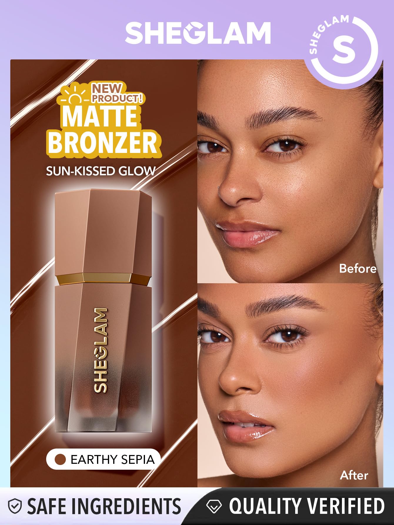 SHEGLAM Sun Sculpt Cool Toned Liquid Contour Stick Long Lasting Cream Bronzer Makeup - Earthy Sepia