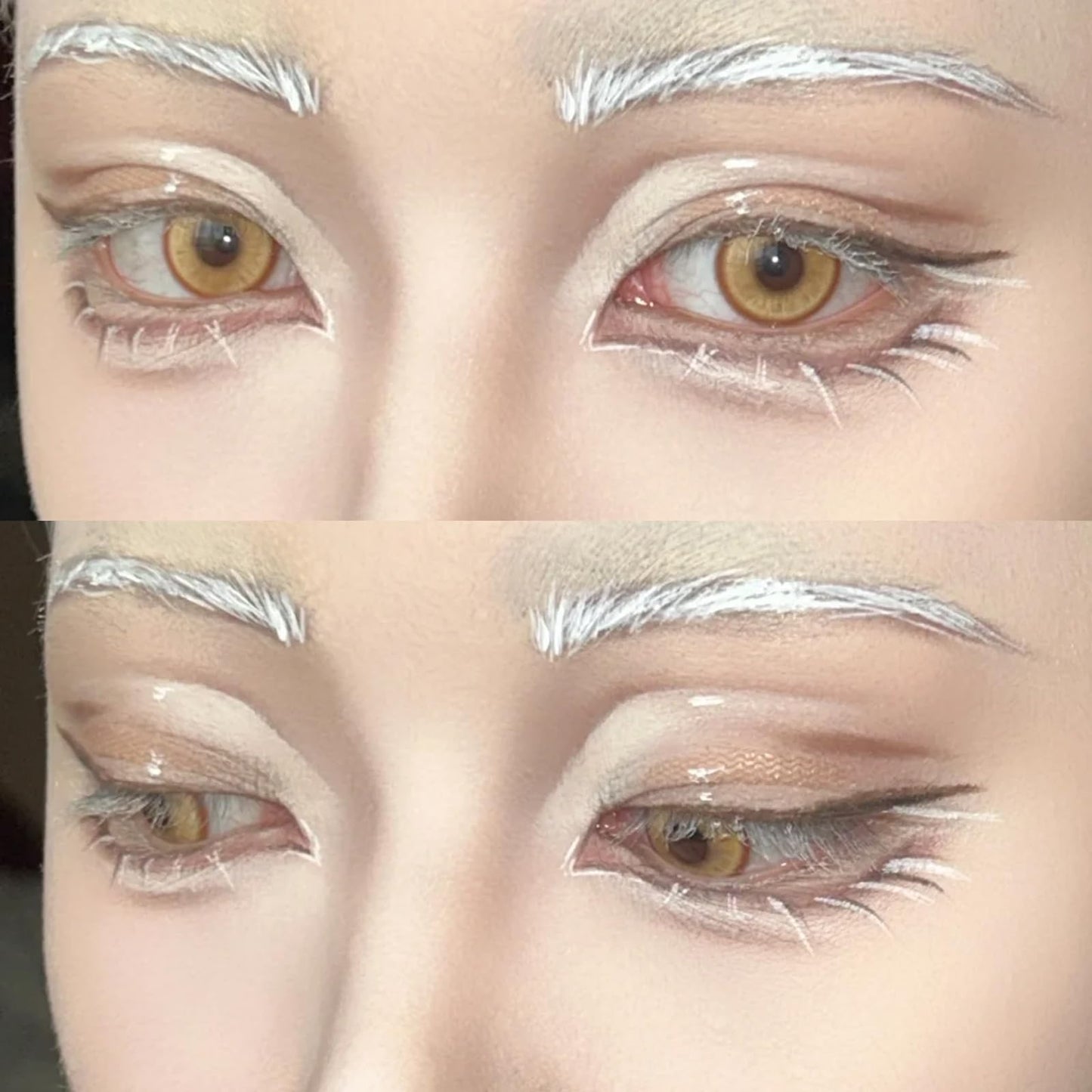 RUICHING White Eyebrow Gel, Brow Pomade, Brow Dye with Brush, Christmas Makeup Waterproof Long Lasting Tinted Brow Gel, Smudge-Proof Sweat Resistant Brow Cream