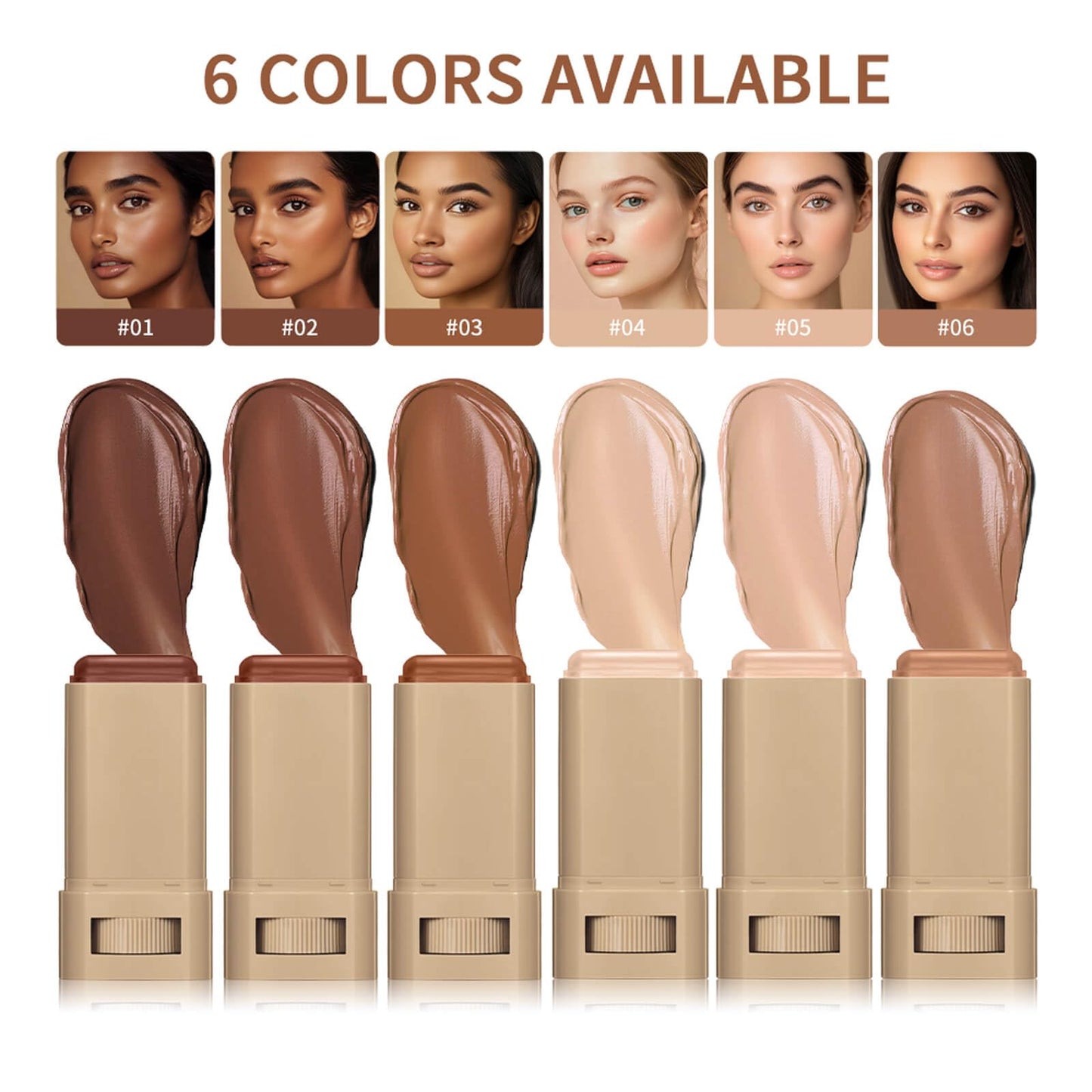 Generic Foundation Stick Beauty Balm Serum Boosted Skin Tint for Women - Skin Tint Moisturiser & Concealer for Face & Cheek - Foundation Balm Contour Stick for Dry Skin, Travel Size (#03, 2PCS)