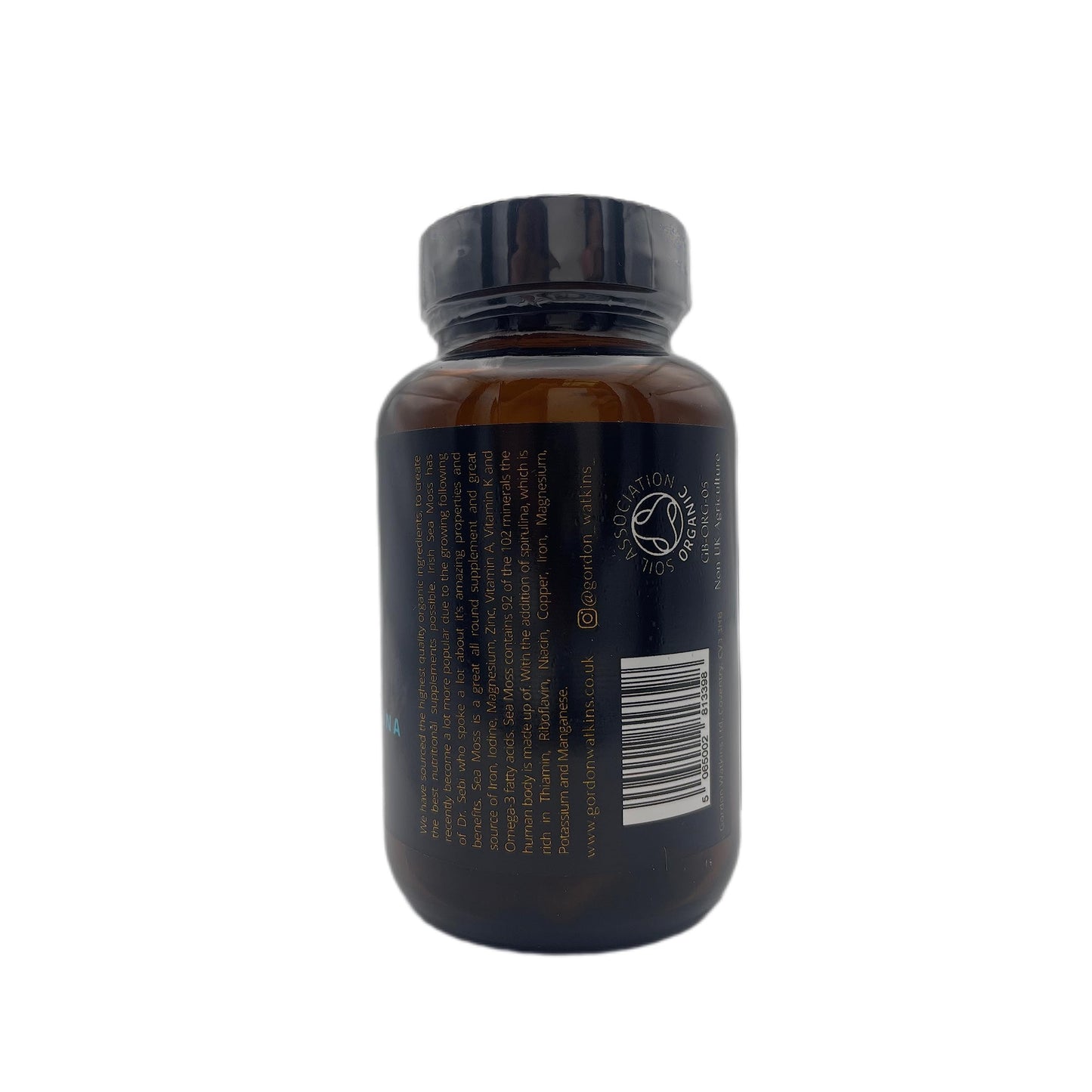 Organic Irish Sea Moss Capsules | 60 Vegan Capsules | GMO Free | Gordon Watkins Exclusive Botanical Blend (Spirulina)