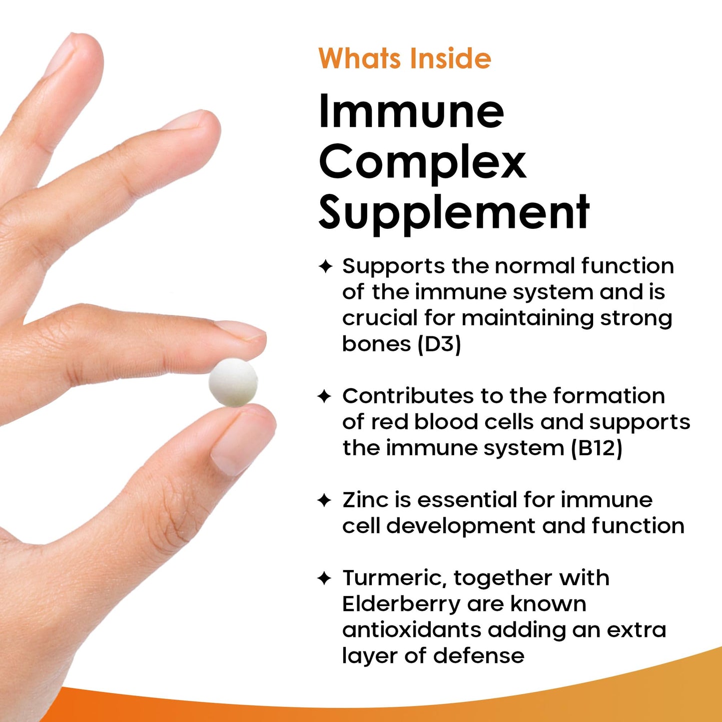Vitamin D Tablets - Immune Booster Complex - Enriched with Immune System Vitamins C, D, B12, Zinc, Turmeric & Elderberry - Immune Support Made in The UK Immunity Booster by New Leaf 120 Tablets