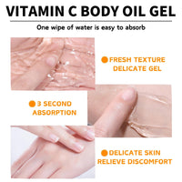 Cureluxe Vitamin C Essential Oils for Skin - Vitamin C Body Gel Oil - Brightening & Firiming Body Oil for Women - Deeply Nourishing Body Gel for Dry Skin - Body & Face Oil 200ml