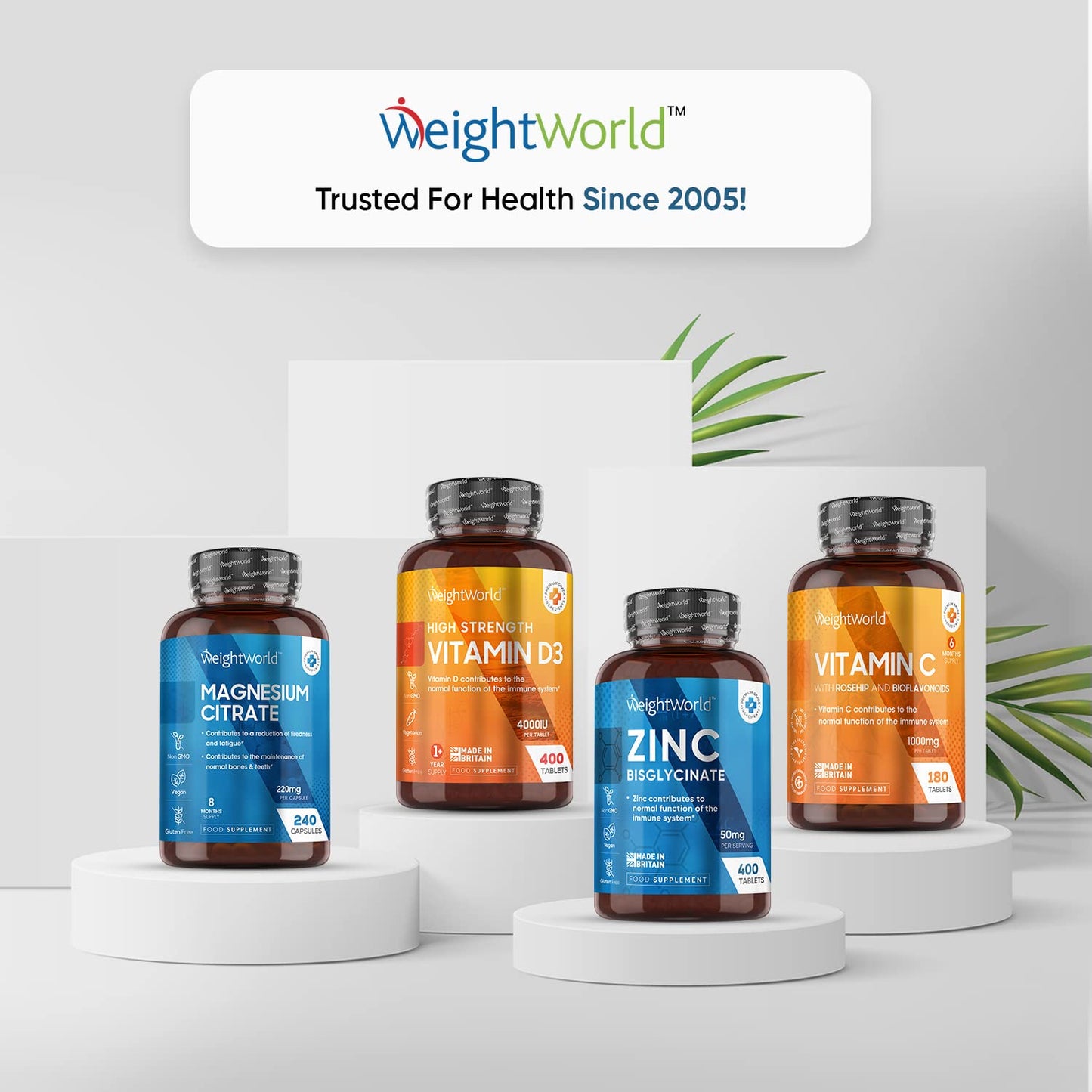 High Strength Zinc Tablets 50mg – 400 Vegan Zinc Bisglycinate Tablets 6+ Months Supply – High Absorption Zinc Supplements for Skin, Hair and Nail - Immunity Supplements for Men & Women