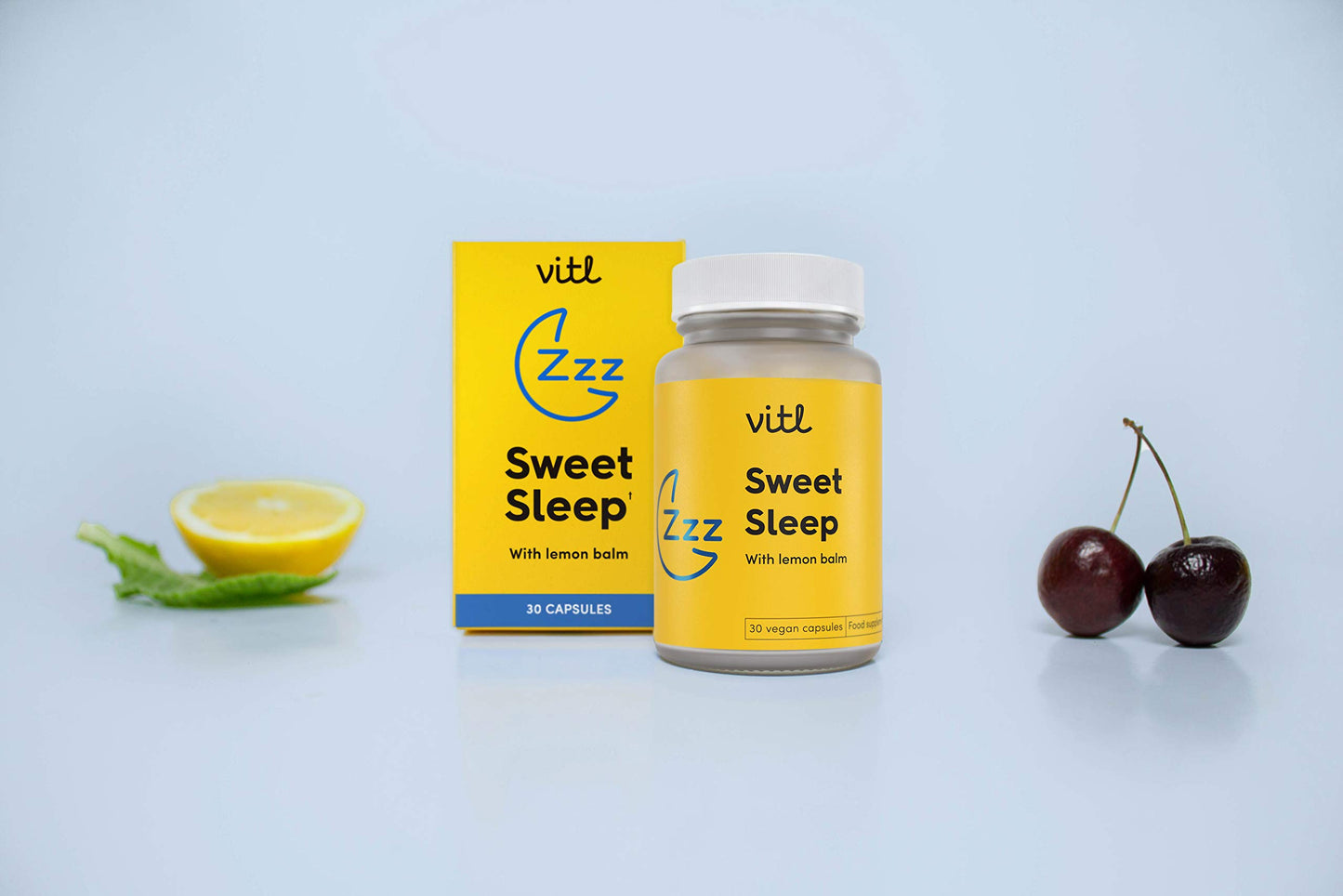VITL Sweet Sleep Supplement - 30 Vegan Capsules - A Blend of Vitamins, Minerals, Plant Extracts & Amino Acids to Promote More Restful Sleep - Lemon Balm, Cherry Extract, Vitamin B6, Zinc & Magnesium
