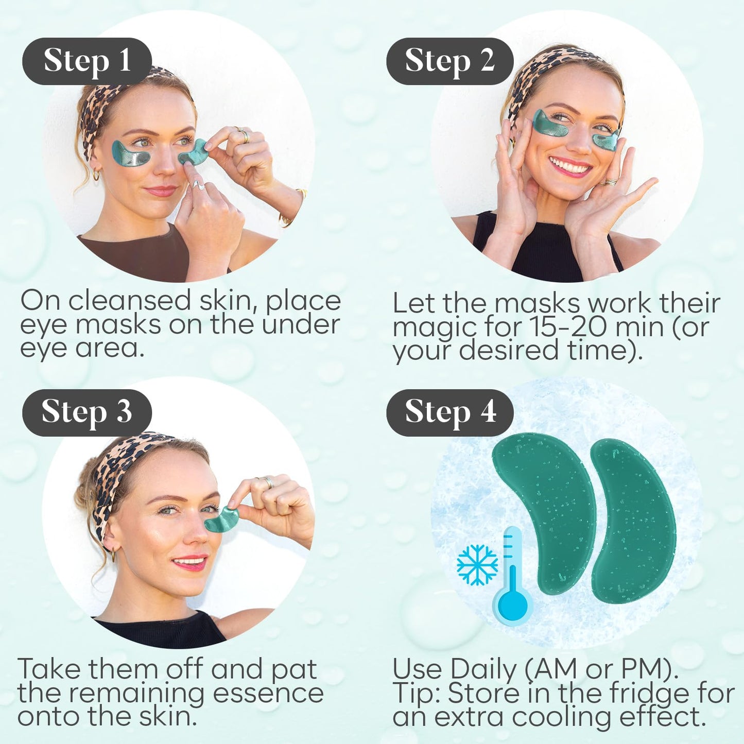 BLOOMORA Under Eye Gel Patches - Aloe Vera Under Eye Patches for Puffy Eyes & Dark Circles - Hyaluronic Acid + Collagen Gel Pads for Reducing Appearance of Puffiness & Hydration - 30 Pairs
