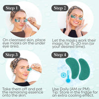 BLOOMORA Under Eye Gel Patches - Aloe Vera Under Eye Patches for Puffy Eyes & Dark Circles - Hyaluronic Acid + Collagen Gel Pads for Reducing Appearance of Puffiness & Hydration - 30 Pairs