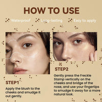 Ruojiar Freckle Blush Pen,2 in 1 Freckle Stamp Pen Liquid B/lush,Freckle Bl/ush Makeup Pencil,Spot Stamp Pen Makeup Pen,Waterproof Freckles Pen,Freckles Stamp Face,Cream Liquid Blush for Cheeks,Fake Freckles