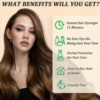 Polar Hair Dye Shampoo,Hair Care Instant Dye Shampoo,3 in 1 S/hampoo for Color Treated Ha/ir,Ha/ir Dy/e Shamp/oo Women,H/air Colour Sh/ampoo,Natural H/air D/ye Sh/ampoo,Colouring Sham/poo,Light Brown