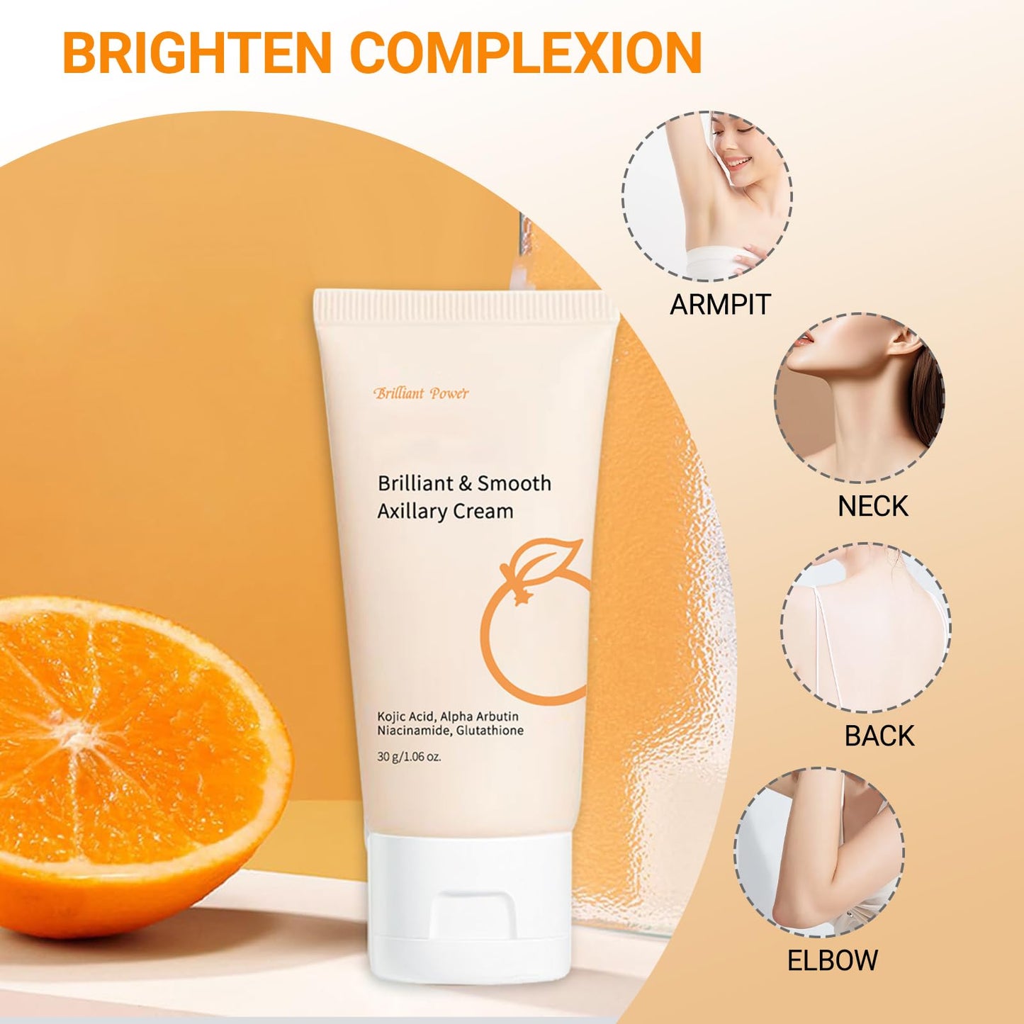 Beauthink Underarm Lightening Cream, Skin Lightening Cream for Armpits, Knees, Inner Thighs & Bikini, Quickly Absorb, Reduce Odor & Smoothing, Even Out the Skin Tone and Keep Fresh
