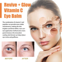 Hydrating Vitamin C Eye Cream Stick for Dark Circles & Puffy Eyes - Reduces Puffiness & Fine Lines - Cooling Anti-Aging Eye Balm for Men & Women