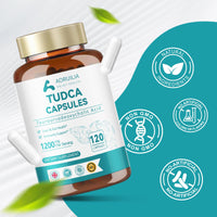 Aoruilia TUDCA Supplement, Tauroursodeoxycholic Acid Complex 1200mg Per Servings, Bile Salts for Liver & Gut Health Support, 120 Capsules