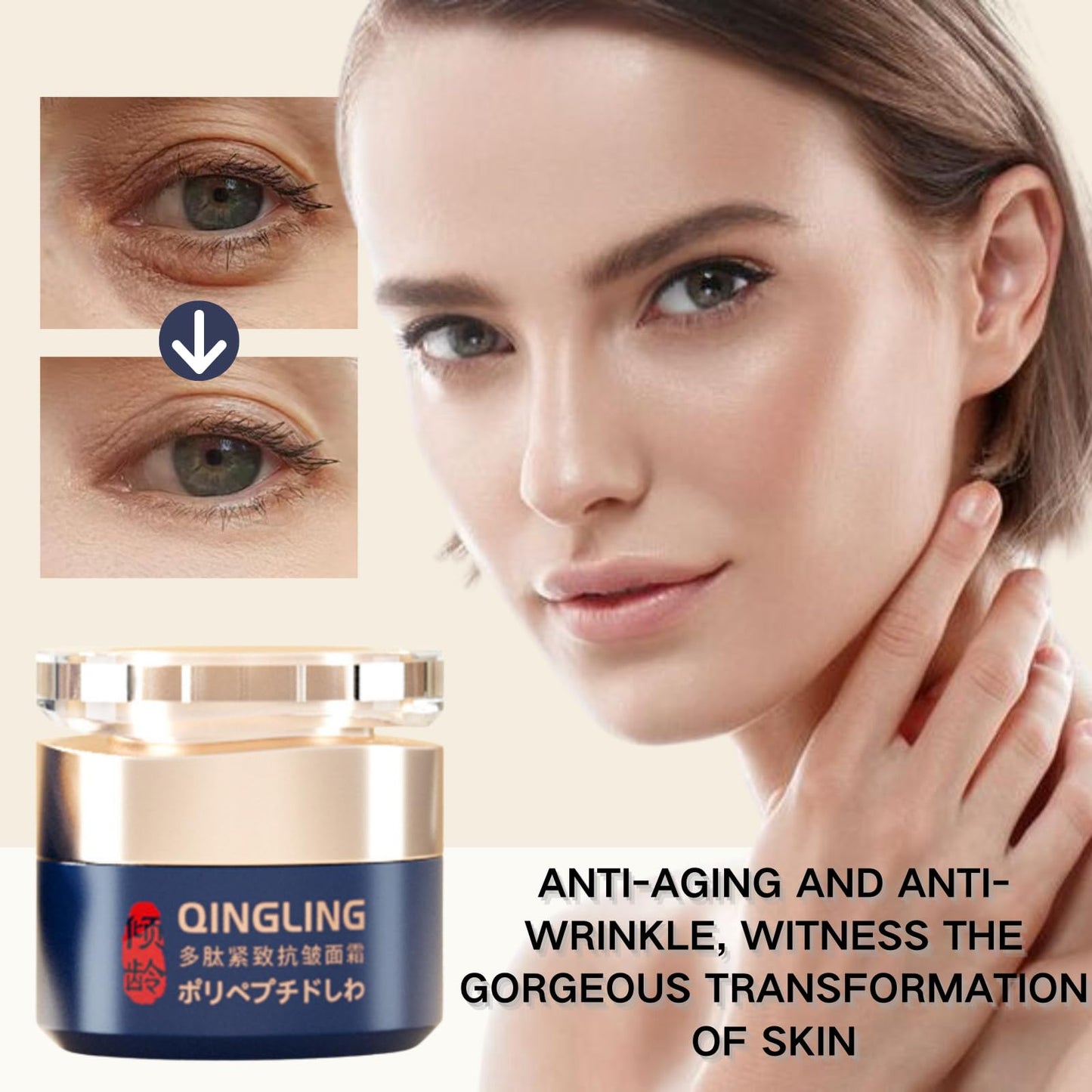 Polypeptide Anti Wrinkle Face Cream - Moisturiser Face Women - Anti Aging Face Cream for Skincare - Face Moisturizer with Niacinamide & squalane - Moisturizing & Firming