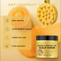 IZBEAUVO Ginger Scalp Scrub Exfoliator, Dandruff Relief & Scalp Massage Scrub with Coconut Oil & Natural Sea Salt,Exfoliating Scalp Relief,Strengthens Hair Roots, Includes Scalp Massager, 3.53 OZ