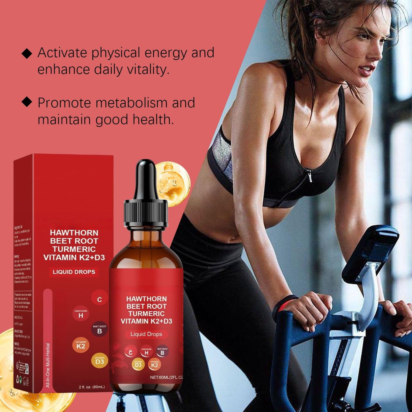 Ruojiar 2pcs*60ml Natural Caye/nne Pepp/er Liquid Drops,Natural Plant Extract Care Drops,Ael/URO Caye/Nne Pepp/Er Extract DRO/ps,Pep/Per Extract Liquid Skin Tightening Extract,Firming Skin and Body for Women