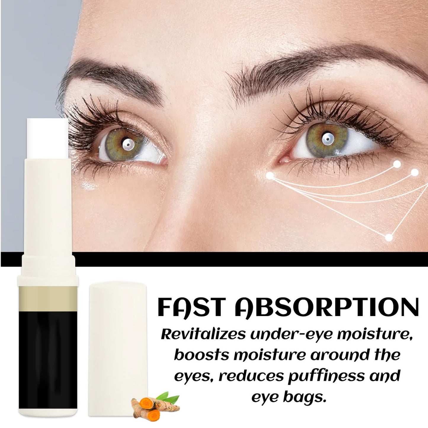 MEITREND Under Eye Bags Cream,2PCS Eye Bags Within Minutes,Instant Firming Eye Cream for Wrinkle,Turmeric Retinol Eye Cream Stick,Anti Aging Eye Cream Stick,Reduce Dark Circle and Puffy Eye,Hydrating Eye Serum