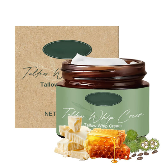 Cureluxe Natural Organic Beef Tallow Cream,Tallow Face Cream with Grass Fed Beef Tallow,Honey,Castor Oil,Tallow and Honey Balm for Face&Body,Beef Tallow for Skin,Deeply Nourishing Beef Tallow Moisturiser
