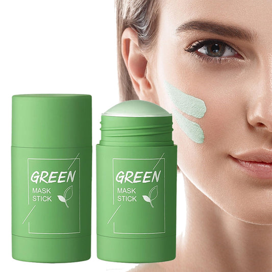 OunTechGlory Green Tea Cleansing Mud Mask Stick - Solid, Effective Cleansing to Reduce Blackheads, Excess Oil & Acne-Prone Skin - Improves Skin Health For All Skin Types (2PCS)