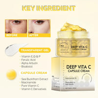 IZBEAUVO Collagen Jelly & Deep Vitamin C Capsule Cream, Face Moisturizer with Freeze Hydrolyzed Collagen & Vita C Cream with 5% Niacinamide, Anti-Wrinkle, Brightening Korean Skincare for 24h Glow & Elasticity