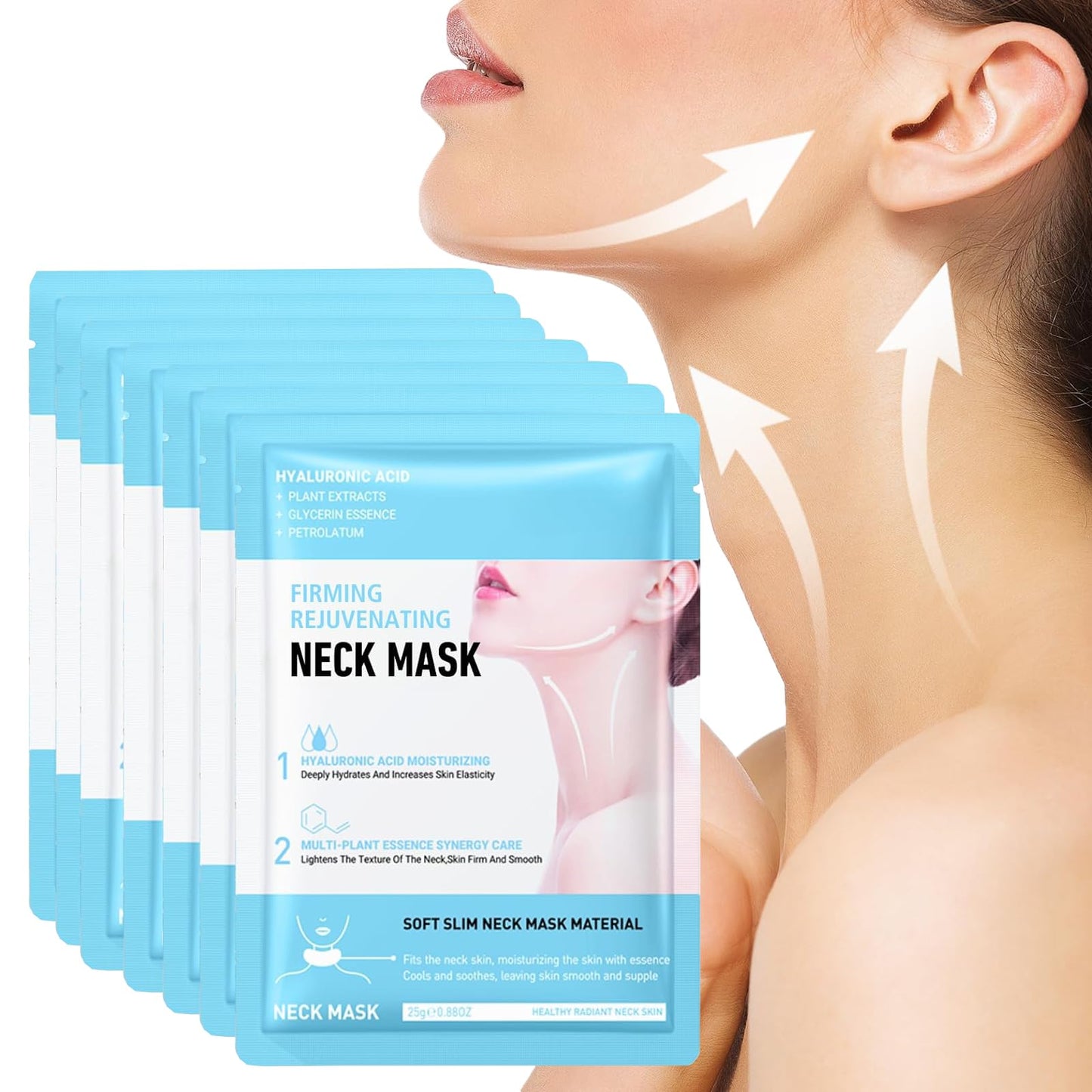 Bavooty Firming Rejuvenating Neck Mask,Neck Tightening &Wrinkle Patches,Moisturizing Mask,Revitalizes and Improves Skin Elasticity for Tired Skin,7pcs