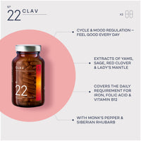 CLAV PMS Relief & Herbal Hormone Balance for Women - Agnus Castus + Ladys Mantle + Wild Yam Root + Siberian Rhubarb - Women Vitamins - 120 Capsules = 60 Days Supply - Premenstrual Supplement - Vegan
