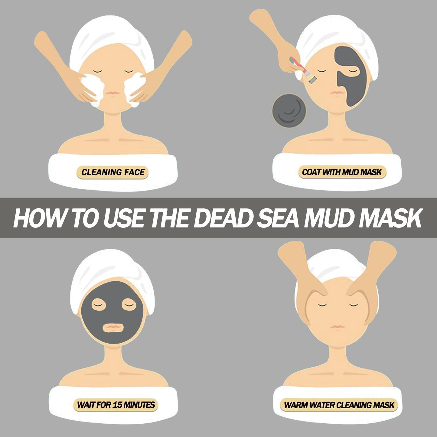 HOKIAMCN Dead Sea Mud Mask with Aloe Vera Spa Quality Natural Facial Mask Deep Pore Reducer for Face and Body Acne Blackheads Blemish Oily Skin Wrinkles Vegan Cruelty-Free Cosmetic Mineral-Rich