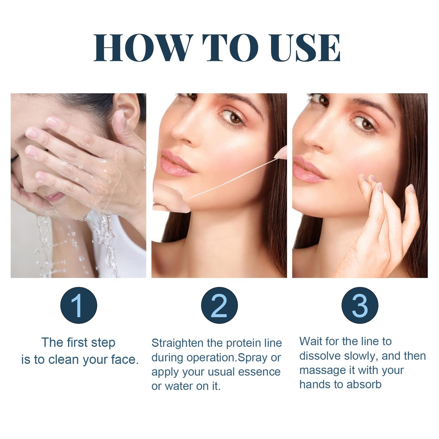 Protein Lifting Line, Pack of 60 Lifting Soluble Protein Silk Thread Collagen Silk Threads Protein Silk Thread Soluble Hydrolyzed Collagen Protein Line Lifting Thread Lifting for Skin Tightening