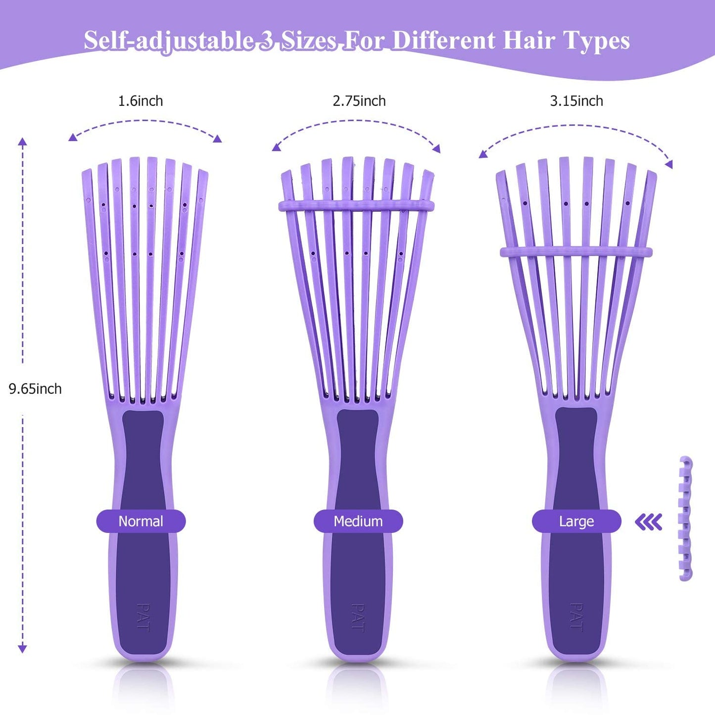 Hair Brush,Detangle Hair Brush, Detangler Brush for Women Men Adults Kids Afro American Type 3a-4c, Detangling Nylon Bristle Brush for Kinky Curly Coily Wavy Wet and Dry Hair,Purple