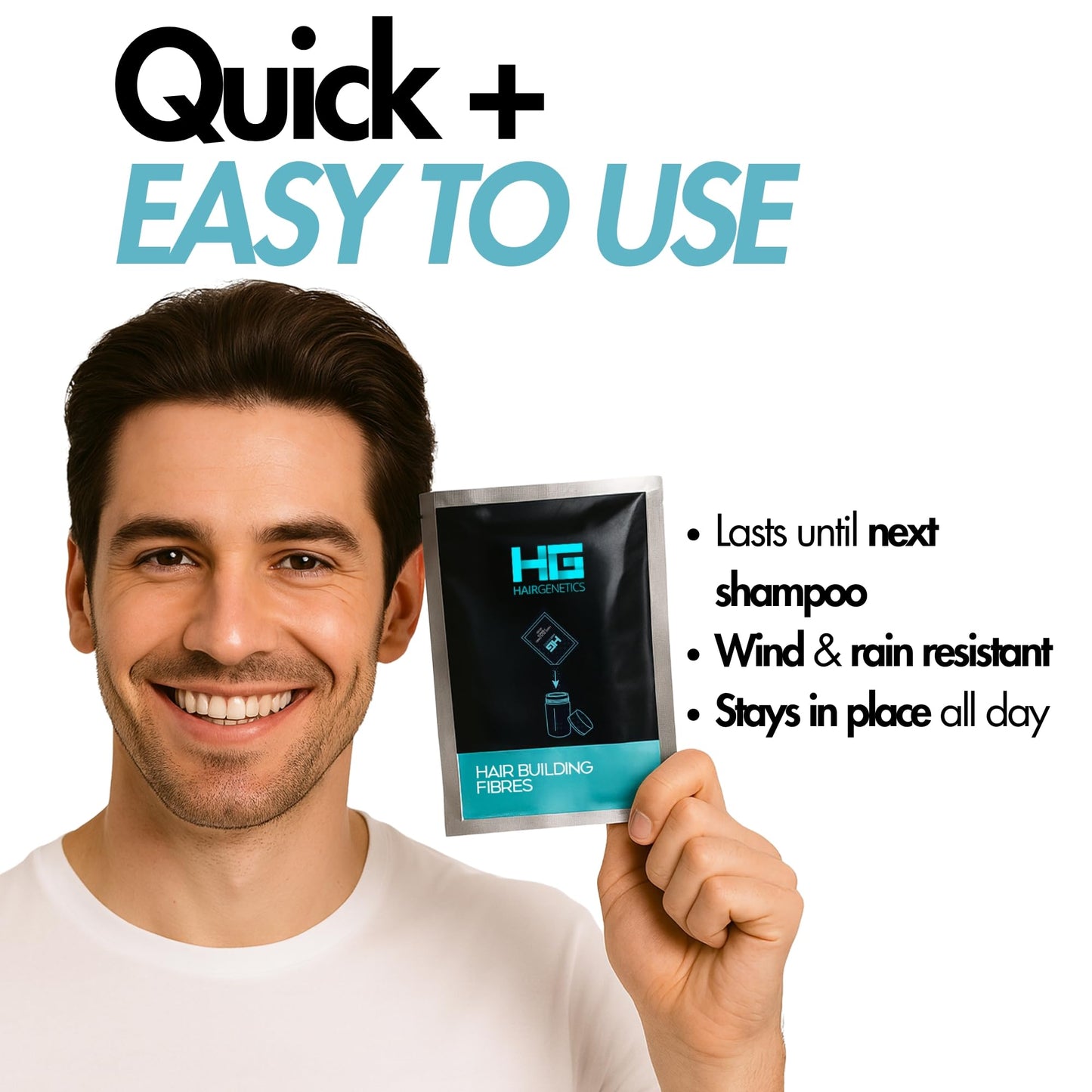 Hair Genetics Hair Fibres Refill Packs - Fill in Bald Spots & Thinning Hair for a Fuller Look, Natural Colours, Cling to Existing Hair, Long Lasting, Water Resistant - Hair Fibers for Men and Women