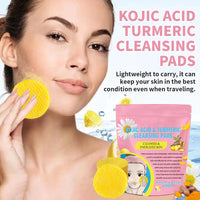Xumann 3Pack/120PCS Turmeric Kojic Acid Pads, Exfoliating Turmeric Cleansing Pads, Balance Skin Oil and Water, Fades Discoloration