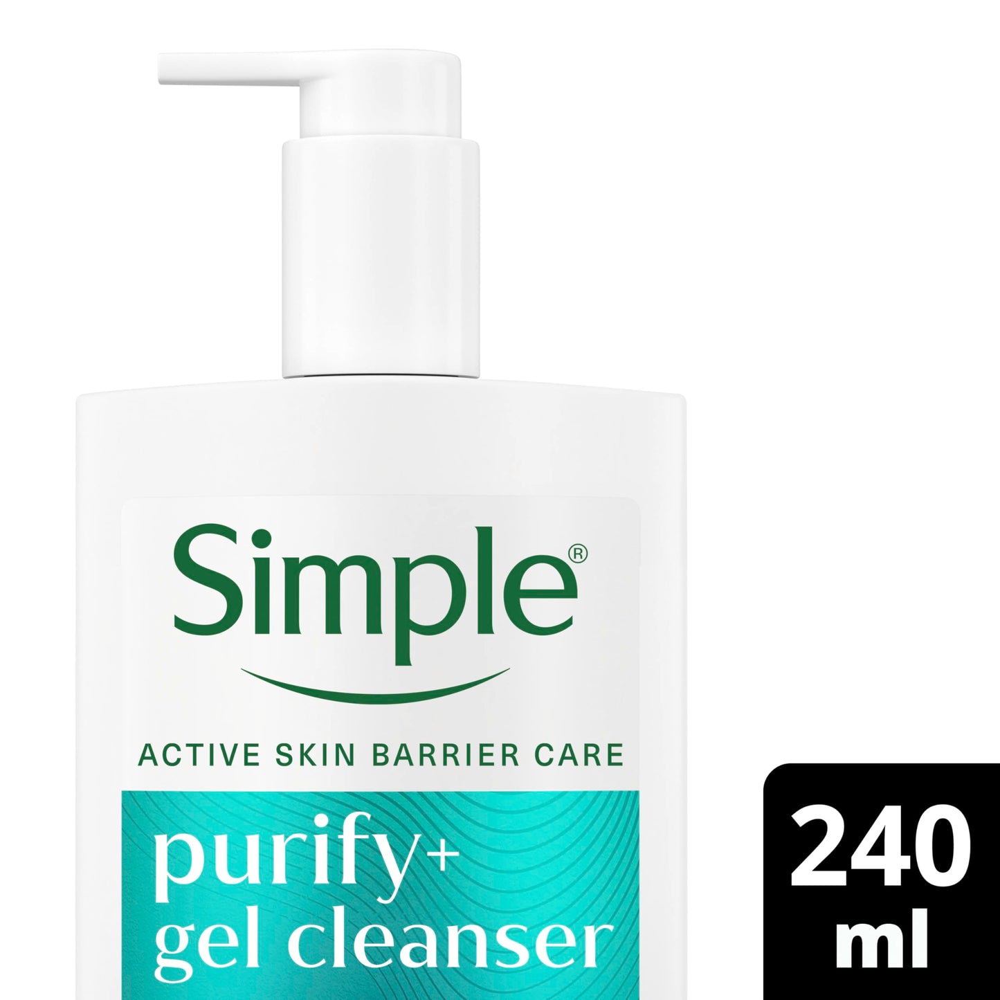 Simple Purify+ Gel Facial Cleanser with witch hazel + zinc + PHA reduces oil and unclogs pores to help prevent breakouts 240 ml